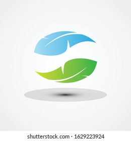 Recycle icon shape feather for element design symbol. Simple design symbol feather for your business symbol. Vector illustration EPS.8 EPS.10