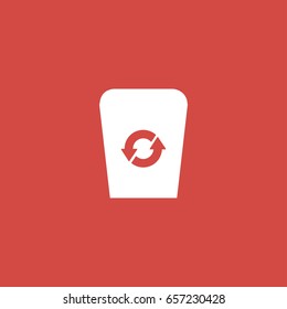 recycle icon. sign design. red background