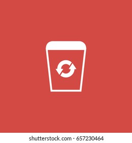 recycle icon. sign design. red background