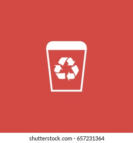 recycle icon. sign design. red background