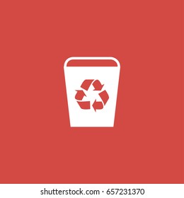 recycle icon. sign design. red background