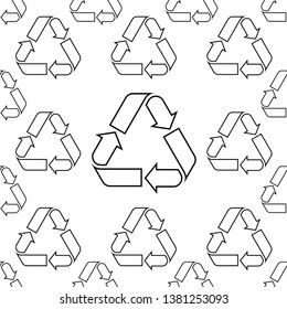 Icono De Reciclaje Signo De Patrón Sin Maravilla Ilustración De Arte De Vectores De Patrón