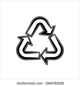 Icono de reciclaje, Ilustración de arte del vector de signos de reciclaje