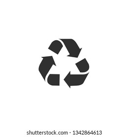 Recycle icon in simple design. Vector illustration.