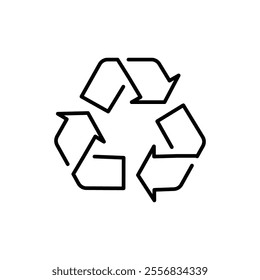 Recycle icon. Simple outline style. Eco friendly practices, suitable for environmental initiatives and sustainability projects concept. Thin line symbol. Vector illustration isolated.