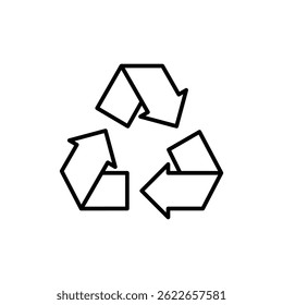 Recycle icon. Simple outline style. Eco friendly practices, suitable for environmental initiatives and sustainability projects concept. Thin line symbol. Vector illustration isolated.
