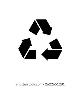 Recycle icon. Simple solid style. Eco friendly practices, suitable for environmental initiatives and sustainability projects concept. Black silhouette, glyph symbol. Vector illustration isolated.