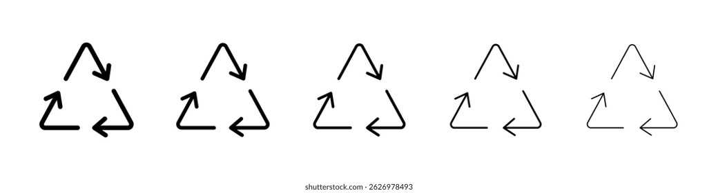 Icono de reciclaje Símbolo plano de línea delgada simple