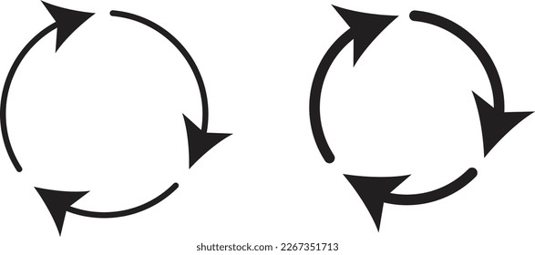 Recycle icon simple trendy flat style line and solid Isolated vector illustration on white background. For apps, logo, websites, symbol , UI, UX, graphic and web design. EPS 10.