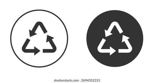 Icono de reciclaje. Simple Ilustración vectorial. Conjunto de iconos de silueta.