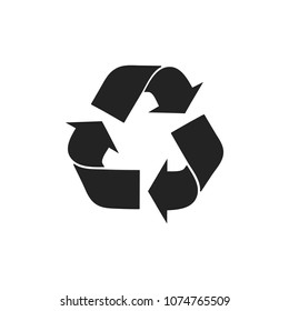Recycle icon. Style is flat symbol, white background. Vector illustration