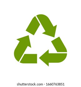 Recycle icon symbol green vector illustration isolated on white background eps 10