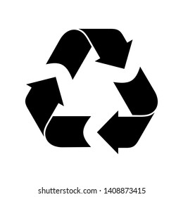 recycle icon and symbol vector with black and white color