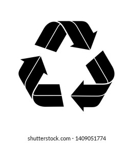 recycle icon and symbol vector with black and white color