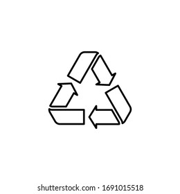 Diseño vectorial de símbolo de icono de reciclaje en estilo de esquema