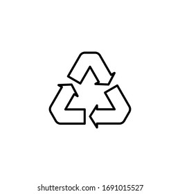 Recycle icon symbol vector design in outline style