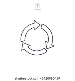 Reciclar la ilustración vectorial del símbolo Icon aislada en fondo blanco