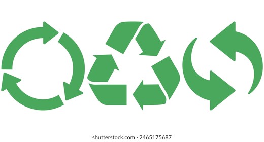 Recycle icon symbol vector illustration isolated on white background.