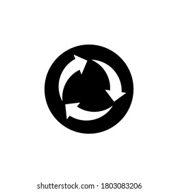 Symbol-Wiederverwertung, Vektorgrafik einzeln auf weißem Hintergrund
