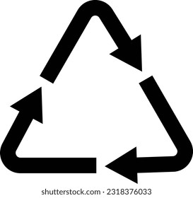 Symbol-Wiederverwertung, Vektorgrafik einzeln auf weißem Hintergrund
