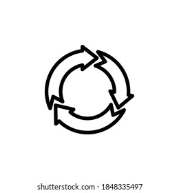 Recycle icon symbol vector on white background