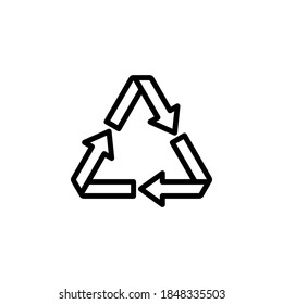 Recycle icon symbol vector on white background
