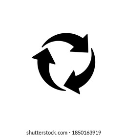 Recycle icon symbol vector on white background