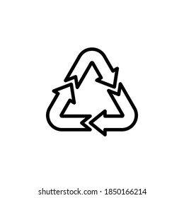 Recycle icon symbol vector on white background