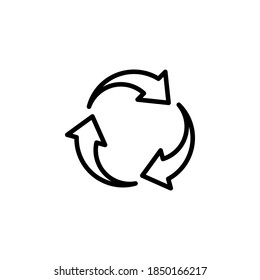Recycle icon symbol vector on white background