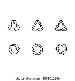 símbolo de icono de reciclaje vector sobre fondo blanco