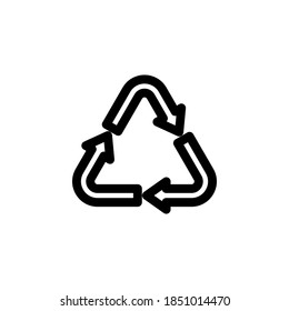 Recycle icon symbol vector on white background
