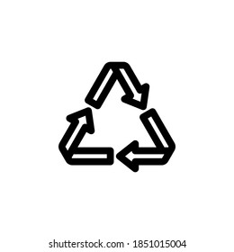 Recycle icon symbol vector on white background