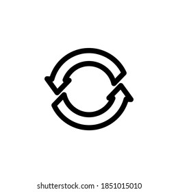 Recycle icon symbol vector on white background