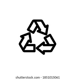 Símbolo de icono de reciclaje vector en fondo blanco