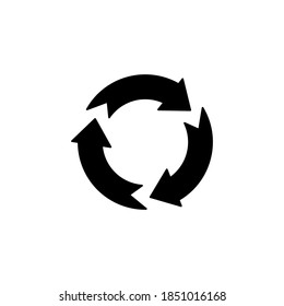 Recycle icon symbol vector on white background