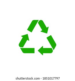 Símbolo de icono de reciclaje vector en fondo blanco