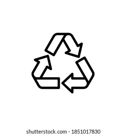 Recycle icon symbol vector on white background