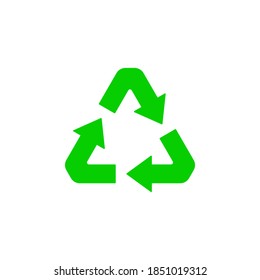 Símbolo de icono de reciclaje vector en fondo blanco