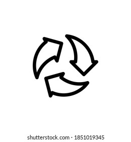 Símbolo de icono de reciclaje vector en fondo blanco