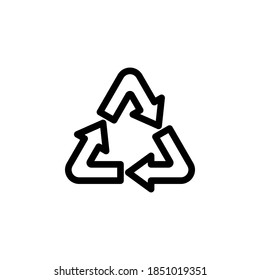 Recycle icon symbol vector on white background