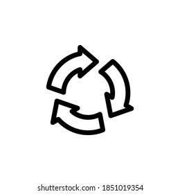 Recycle icon symbol vector on white background
