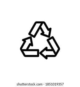 Símbolo de icono de reciclaje vector en fondo blanco