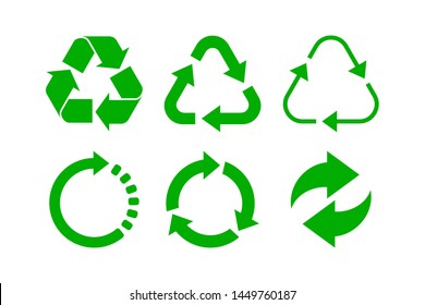 Recycle icon symbol vector  Recycling   rotation arrow icon pack