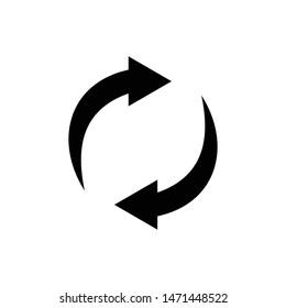 Recycle Icon Symbol Vector. Recycling And Rotation Arrow Icon