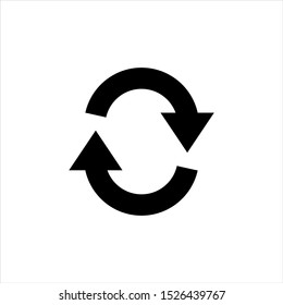 recycle icon symbol vector. recycling and rotation arrow icon