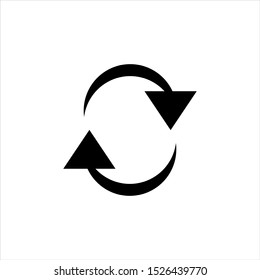 recycle icon symbol vector. recycling and rotation arrow icon