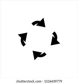 recycle icon symbol vector. recycling and rotation arrow icon