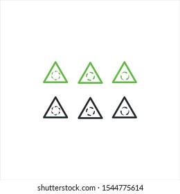 recycle icon symbol vector. recycling and rotation arrow icon design