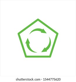recycle icon symbol vector. recycling and rotation arrow icon design