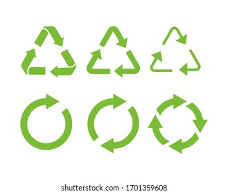 Recycle icon symbol vector. Recycling and rotation arrow icon